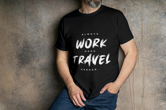 Work Mode: Travel On Classic Round Neck T-Shirt